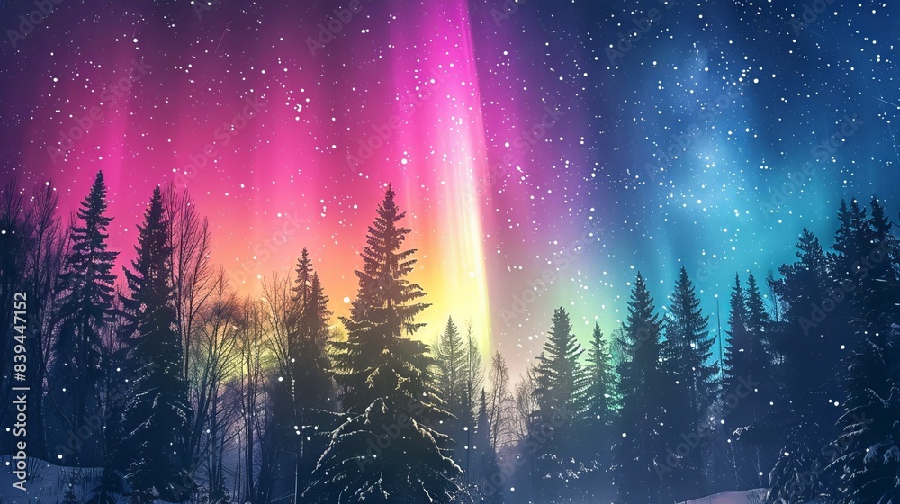 Naklejka premium Borealis landscape