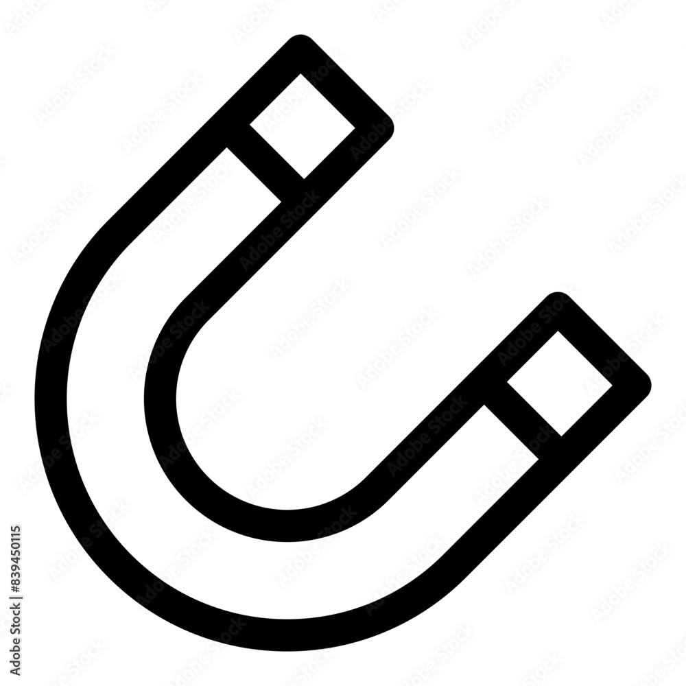 magnet line icon vector illustration isolated on white background magnet line icon vector illustration isolated on white background