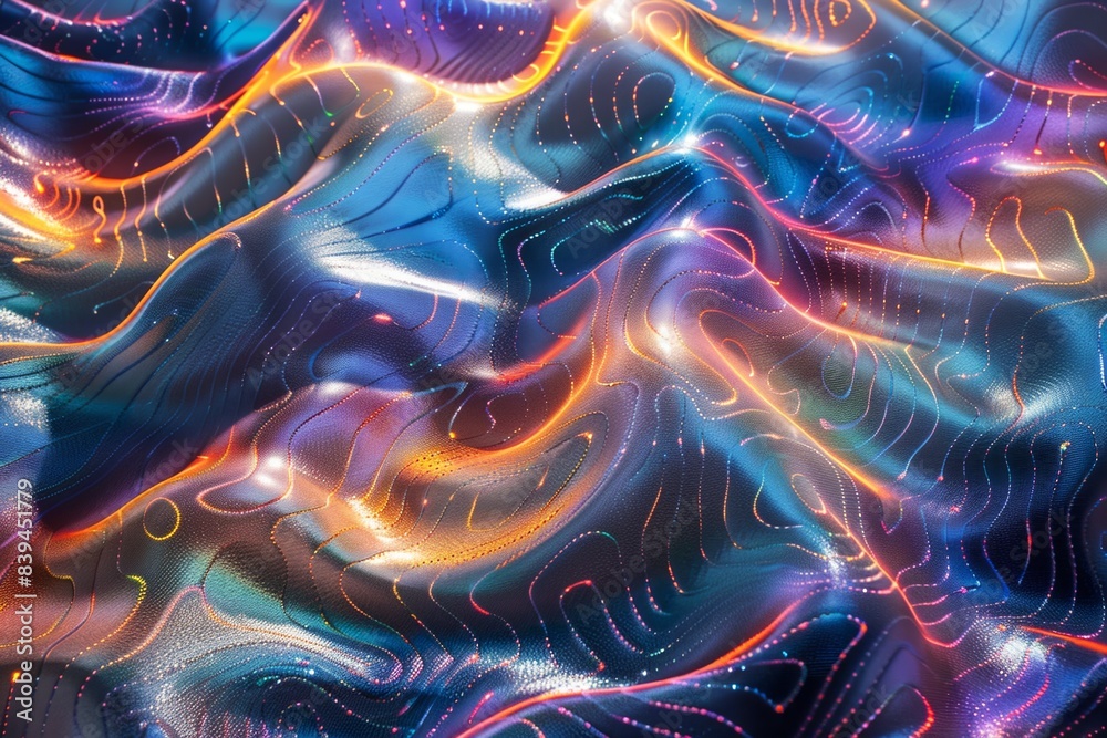 15 Abstract holographic 3D patterns with iridescent colors