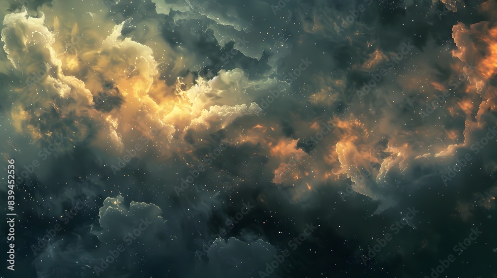 Captivating Cosmic Dusty Clouds Painting of Celestial Splendor Captivating Cosmic Dusty Clouds Painting of Celestial Splendor