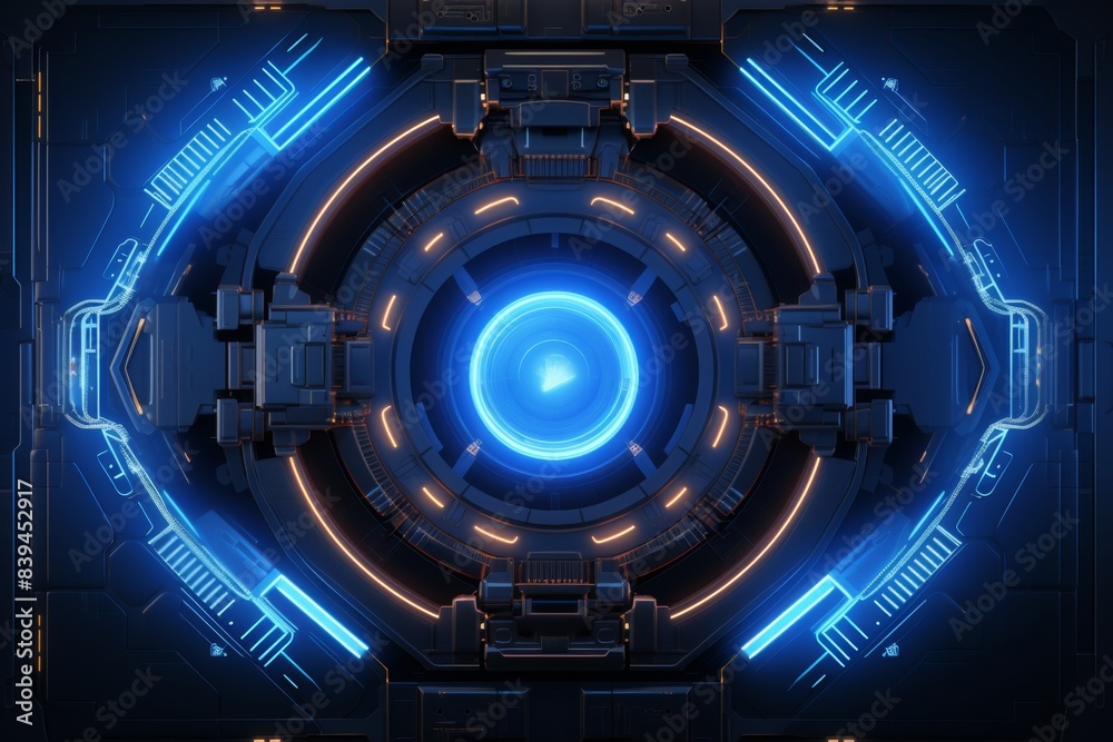 Futuristic Blue Sci-Fi Portal Concept Futuristic Blue Sci-Fi Portal Concept