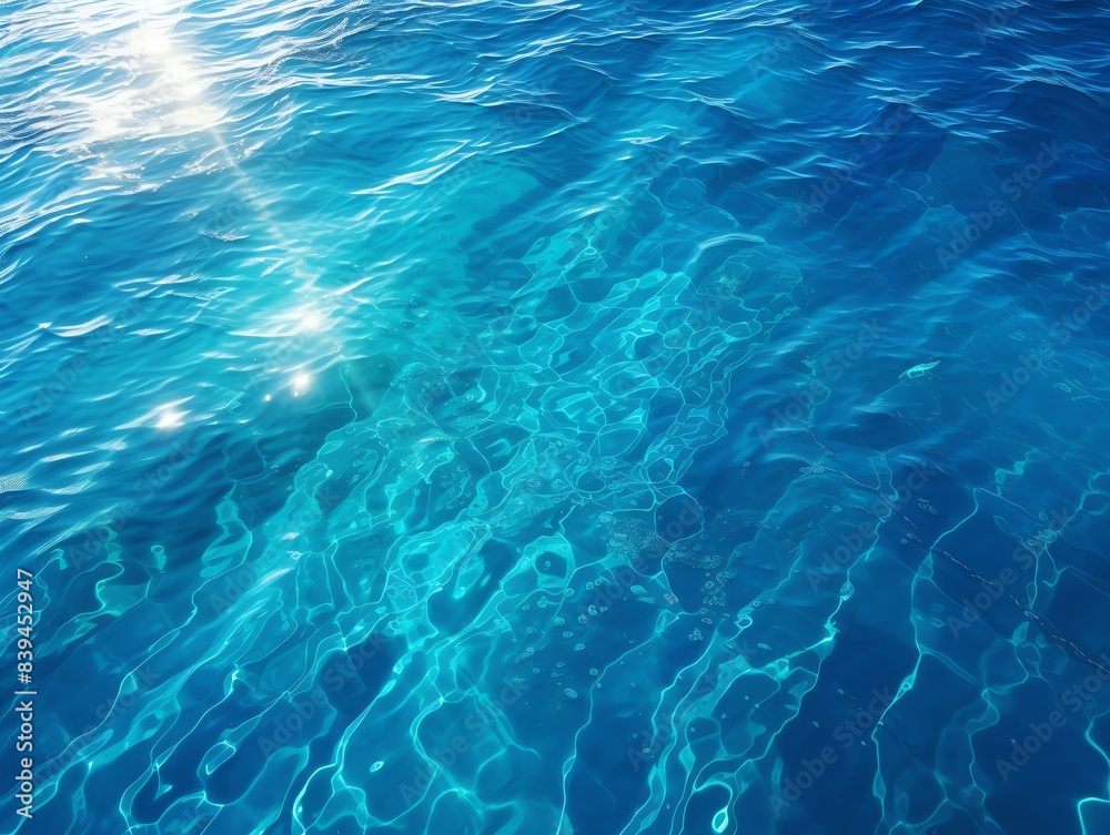 Obraz premium Aerial view of deep blue ocean water surface with subtle wave patterns, creating a stunning and dynamic visual effect