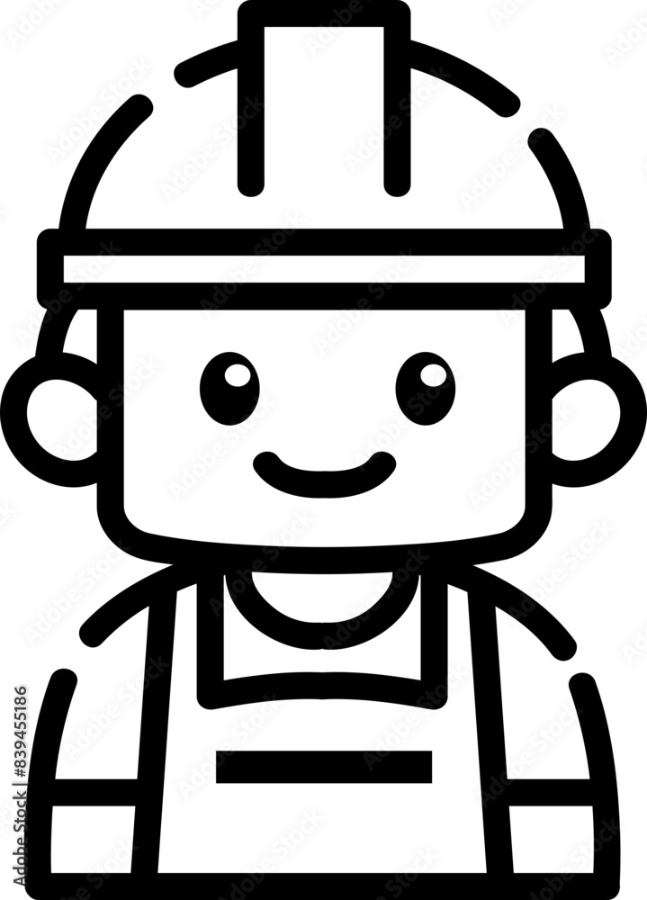Construction worker, hand-drawn construction icon. Construction worker, hand-drawn construction icon.