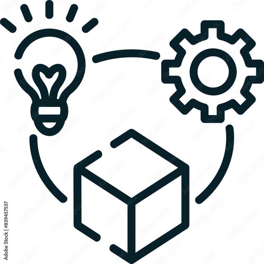 Product development, research and development icon. Product development, research and development icon.