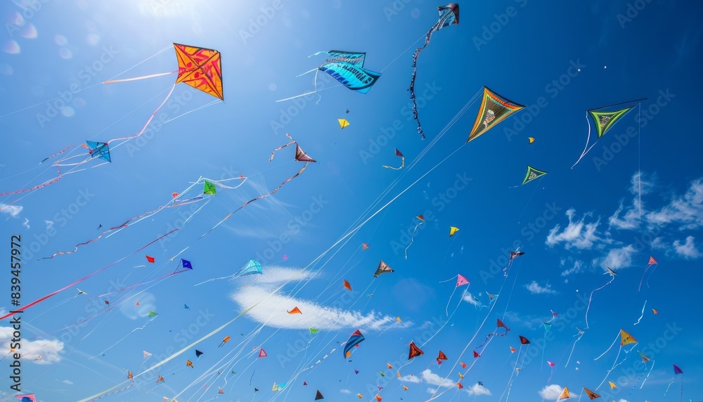 Skyline Symphony: The Spectacular Display of Flying Kites in the Blue Sky Skyline Symphony: The Spectacular Display of Flying Kites in the Blue Sky