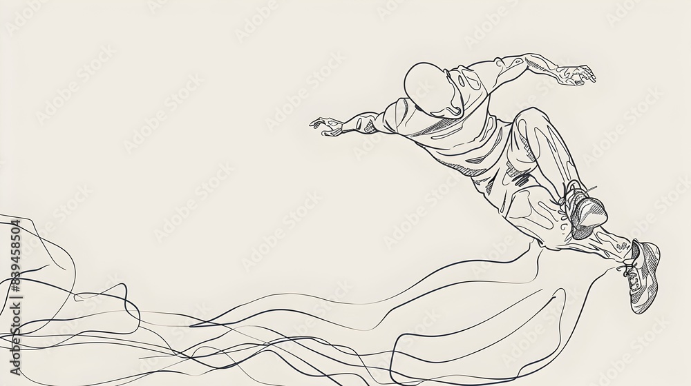 Fluid Parkour Athlete Vaulting in Minimalist Architectural Setting Fluid Parkour Athlete Vaulting in Minimalist Architectural Setting