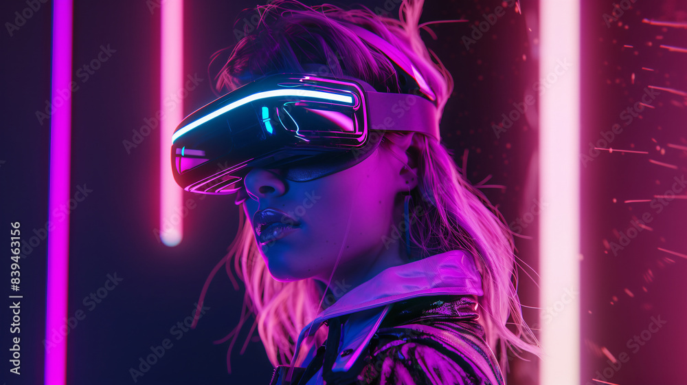 A woman with futuristic virtual reality headset goggles, virtual reality, vr, future, headset, neon, woman, people, ai, neon lights, futuristic, fantasy, art, futuristic, person, model, goggles, face, A woman with futuristic virtual reality headset goggles, virtual reality, vr, future, headset, neon, woman, people, ai, neon lights, futuristic, fantasy, art, futuristic, person, model, goggles, face,
