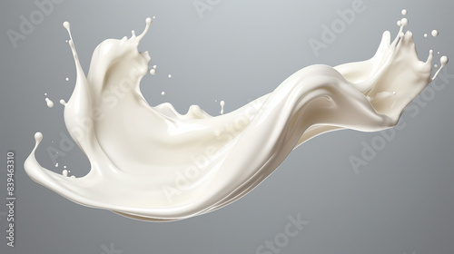 Milky White Cream Splash - Vibrant 3D Illustration with Clipping Path for Design Projects