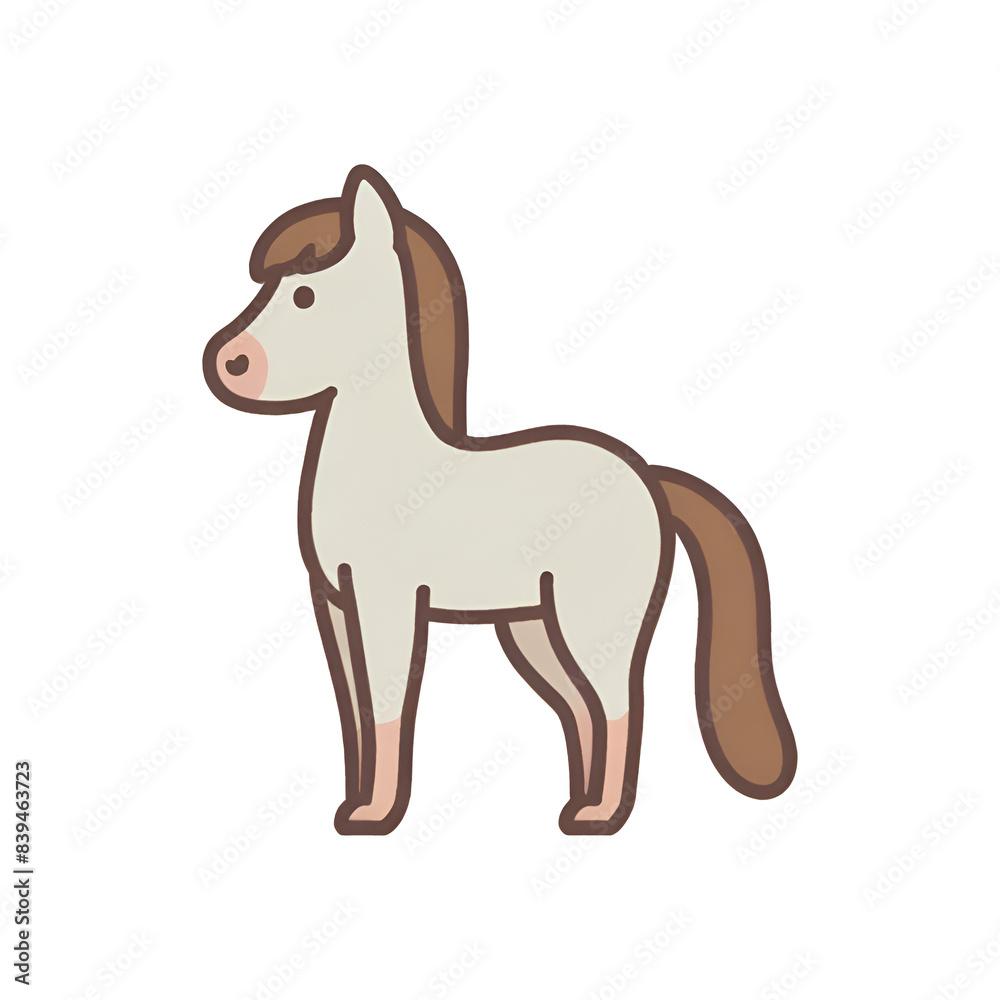 Obraz premium Horse transparent, simple icon, PNG, can be used easily and conveniently.