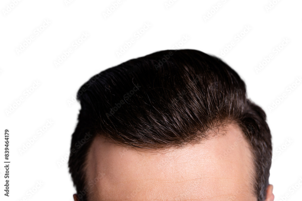 Cropped close up photo amazing he him his macho showing neat groomed head haircut mirror bath shower black ideal perfect color salon procedure wear casual white t-shirt isolated grey background Cropped close up photo amazing he him his macho showing neat groomed head haircut mirror bath shower black ideal perfect color salon procedure wear casual white t-shirt isolated grey background