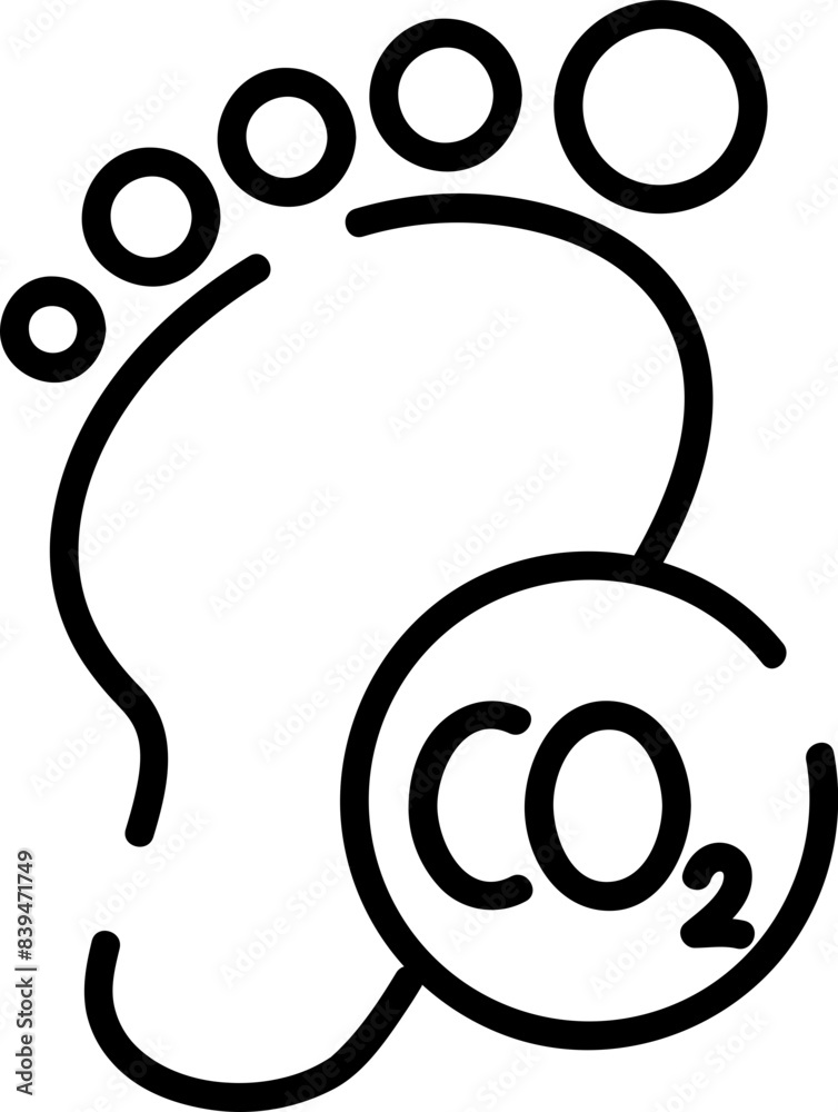 Carbon footprint, hand-drawn ecology icon. Carbon footprint, hand-drawn ecology icon.