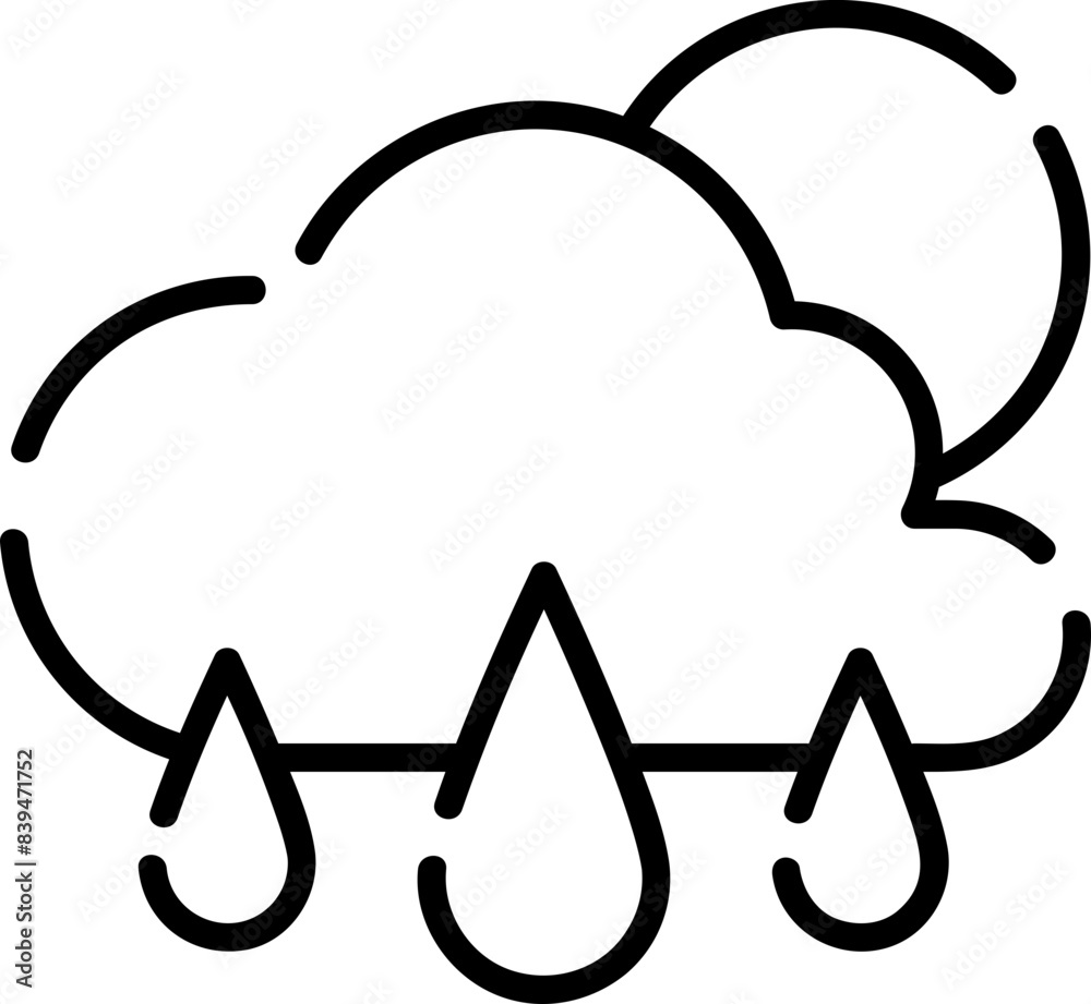 Rain cloud, hand-drawn ecology icon. Rain cloud, hand-drawn ecology icon.