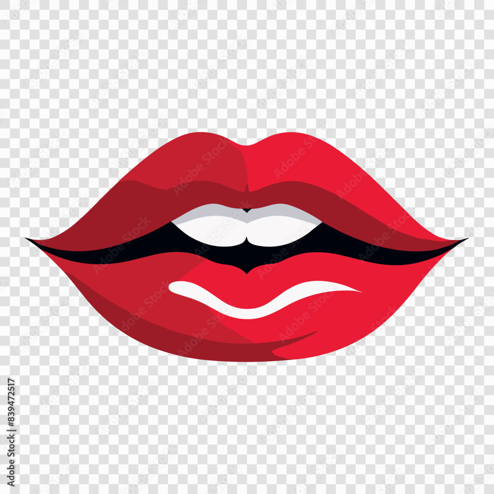 Open female mouth with red lips isolated Open female mouth with red lips isolated