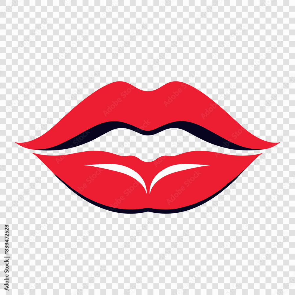 Open female mouth with red lips isolated Open female mouth with red lips isolated