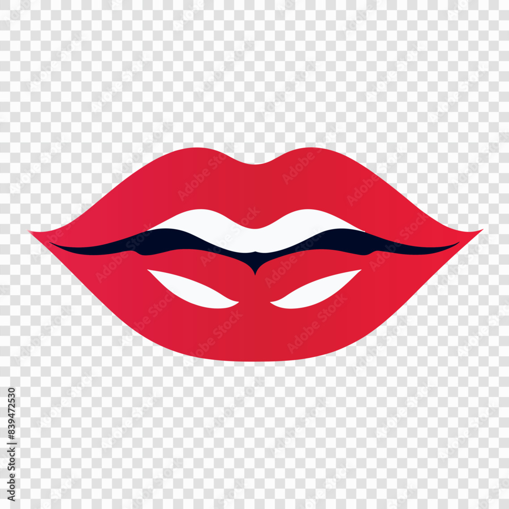 Open female mouth with red lips isolated Open female mouth with red lips isolated