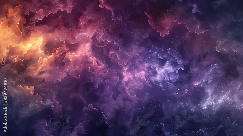 Fototapeta premium Shadowy Cosmic Dust Clouds in Moody Digital Painting