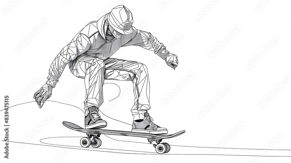 Skateboarder Performing Trick at Skatepark with Dynamic Motion Skateboarder Performing Trick at Skatepark with Dynamic Motion