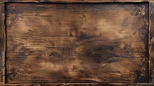 wood frame with a line of the border on old rustic vintage paper