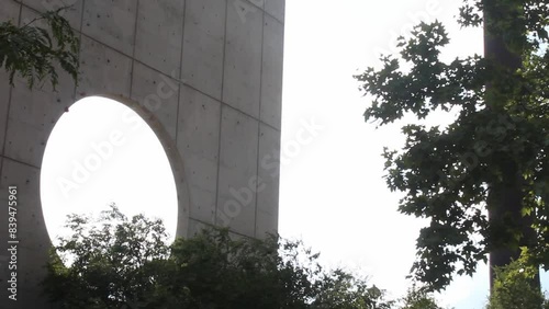round hole in a concrete wall