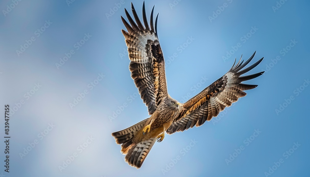 Fototapeta premium A Graceful Black Eared Kite in Flight: Capturing Nature's Beauty in Akashi, Japan