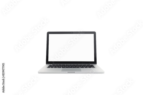 Laptop with Blank Screen Isolated on Transparent Background