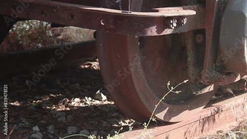 rusty train wheel