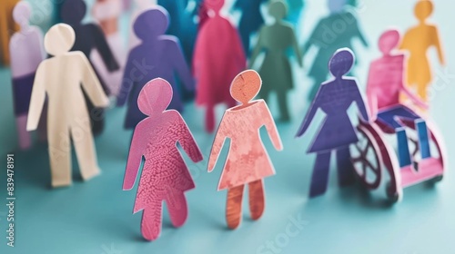 Diversity, equity and inclusion concept. DEIB. Paper People in a Row