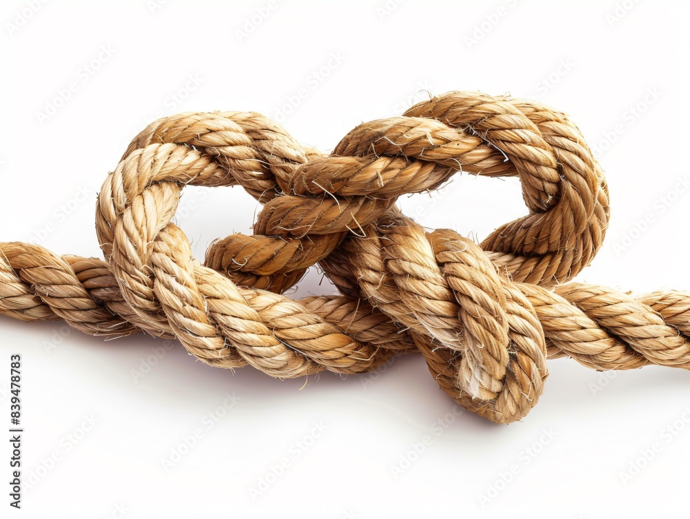 Knotted rope on white background Knotted rope on white background