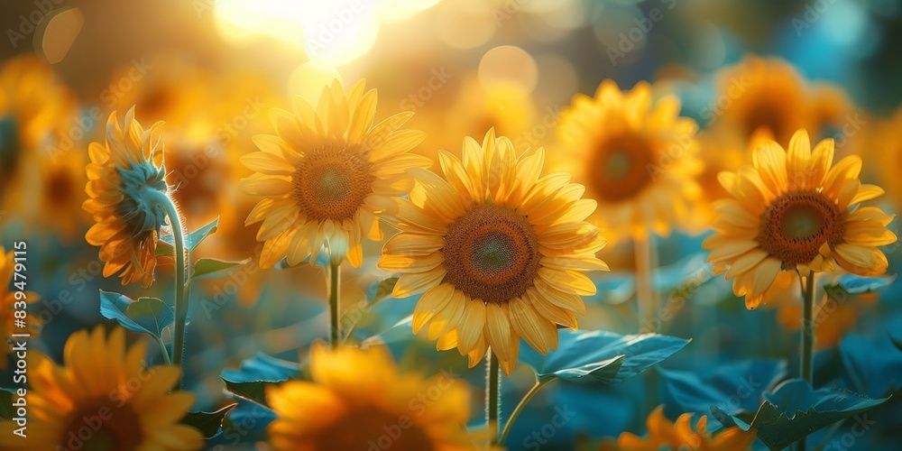 Joyful Day in the Sunflower Field: Adorable Baby Pigs Enjoying Perfect Weather Joyful Day in the Sunflower Field: Adorable Baby Pigs Enjoying Perfect Weather