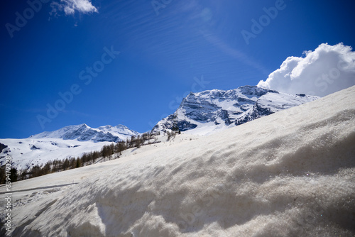 Mountain View at the Simplon Pass between Italy and Switserland photo