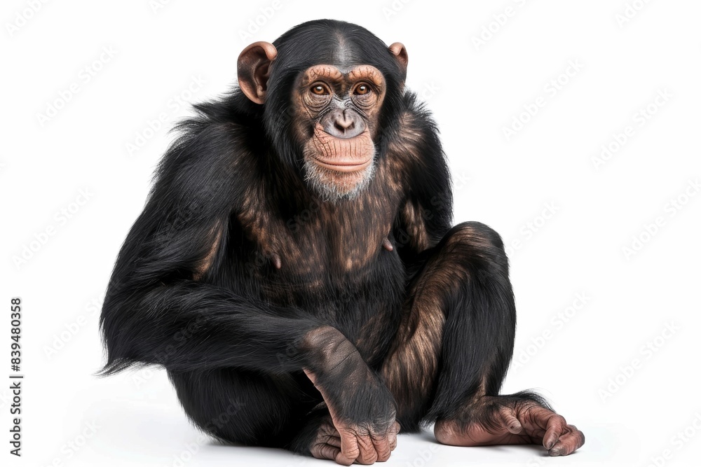 chimpanzee isolated on white chimpanzee isolated on white