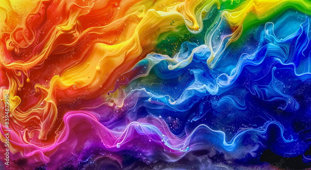 captivating transformation of vibrant alcohol ink, dissolved in a myriad of colors, morphing into rainbow flag captivating transformation of vibrant alcohol ink, dissolved in a myriad of colors, morphing into rainbow flag