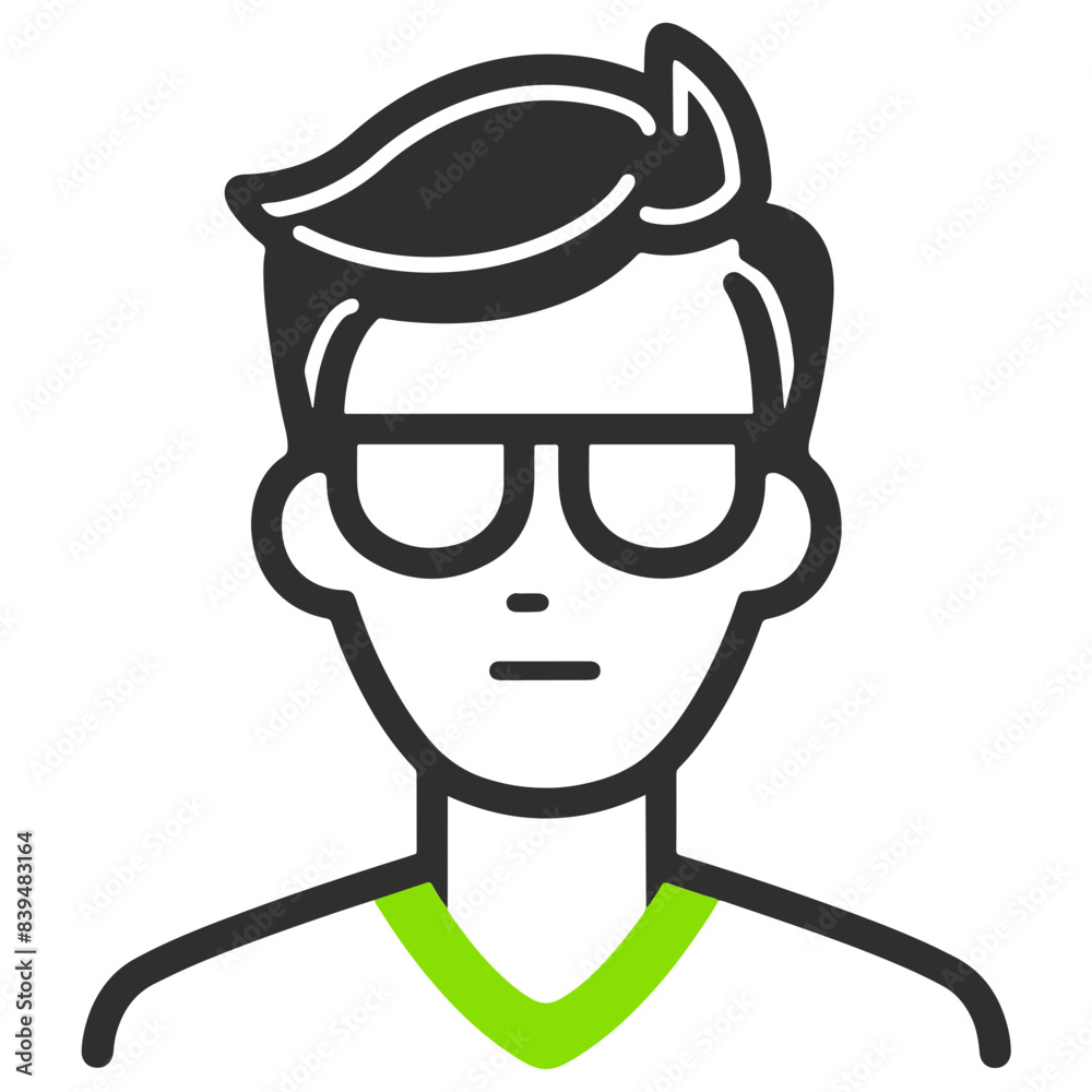 Modern Minimalist Black White and Green User Profile Icon for Customer Personas in Marketing Modern Minimalist Black White and Green User Profile Icon for Customer Personas in Marketing