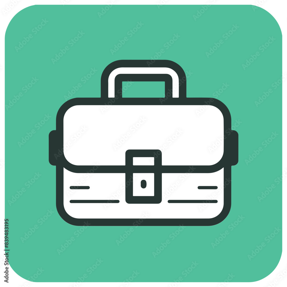 Modern Black, White, and Green Briefcase Icon for Business Marketing Concept Modern Black, White, and Green Briefcase Icon for Business Marketing Concept