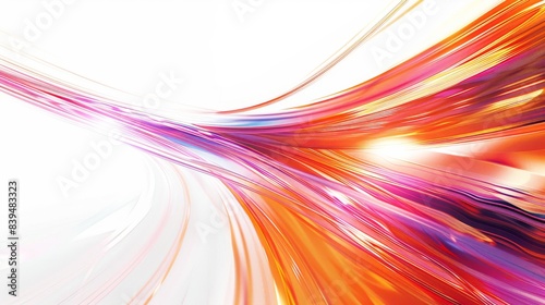 Dynamic and colorful energy swirls with depth on a white background