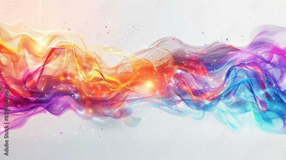 Luminous and dynamic light streaks on a white background Luminous and dynamic light streaks on a white background