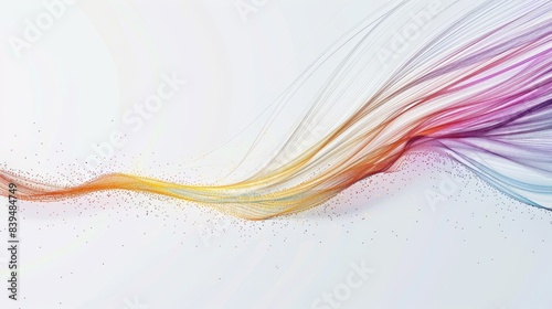Pulsating fiber-optic energy lines on a white background