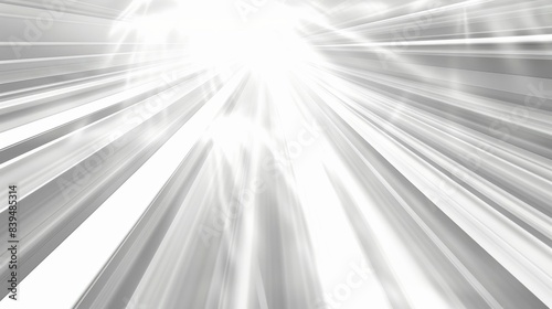 Radiant light beams forming patterns on a white background