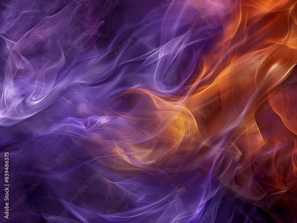 Fototapeta premium An energetic abstract background with a vivid color scheme depicting a fantastical landscape with imaginative shapes and dynamic patterns