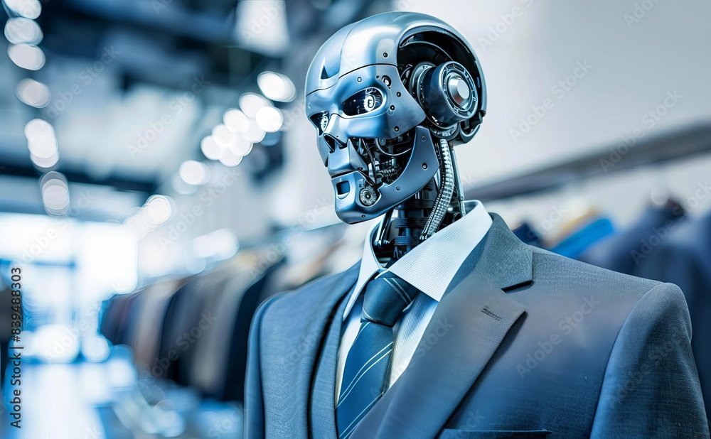 Design a humanoid robot personal secretary in a sophisticated, monochromatic color palette for a high-tech corporate atmosphere Design a humanoid robot personal secretary in a sophisticated, monochromatic color palette for a high-tech corporate atmosphere