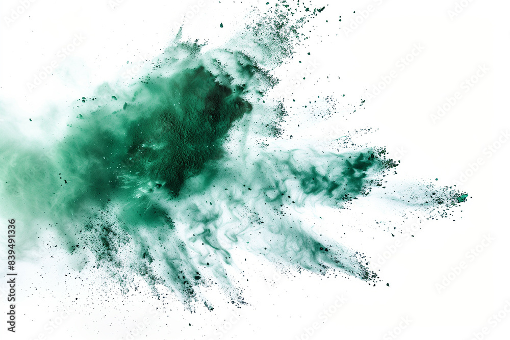 green explosion smoke isolated on white background green explosion smoke isolated on white background