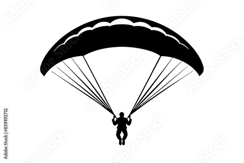 paraglider silhouette vector illustration