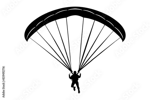 paraglider silhouette vector illustration