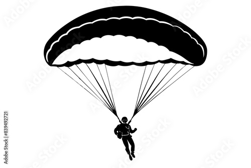 paraglider silhouette vector illustration