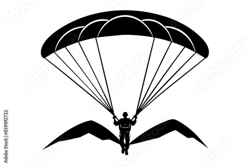 paraglider silhouette vector illustration