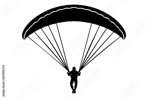 paraglider silhouette vector illustration