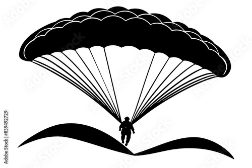 paraglider silhouette vector illustration