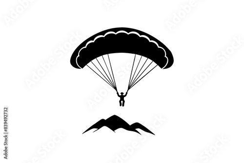 paraglider silhouette vector illustration