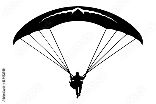 paraglider silhouette vector illustration