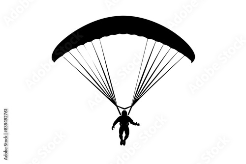 paraglider silhouette vector illustration